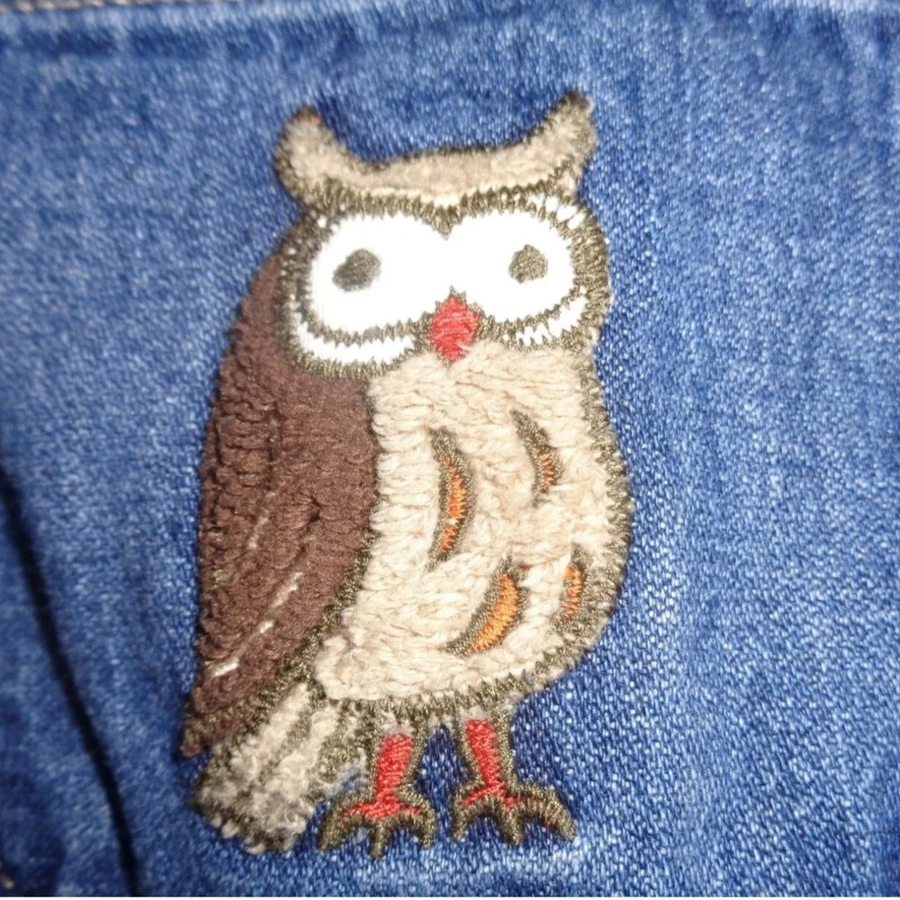 Gymboree Toddler Boy Owl Denim Overalls Size 3T Embroidered